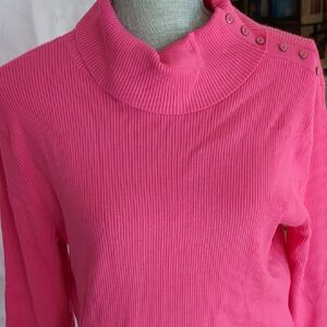 Pink Button-Detail Women's Sweater
